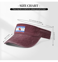 Flag of Evanston, Wyoming Sun Visor Hats for Women Men Adjustable Sports Sun Hats Cotton Golf Cap Red $12.38 Visors