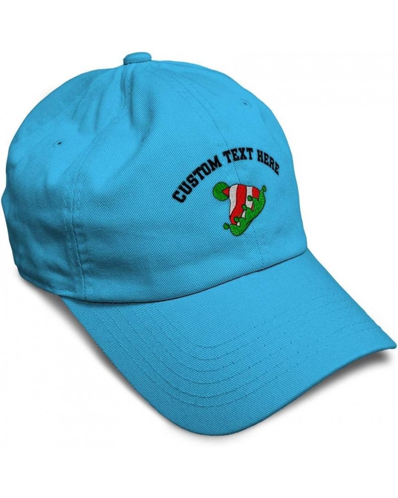 Soft Baseball Cap Elf Hat Embroidery B Christmas Elf Hat Twill Cotton Dad Hats for Men & Women Aqua Personalized Text Here $1...