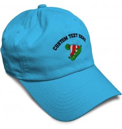 Soft Baseball Cap Elf Hat Embroidery B Christmas Elf Hat Twill Cotton Dad Hats for Men & Women Aqua Personalized Text Here $1...