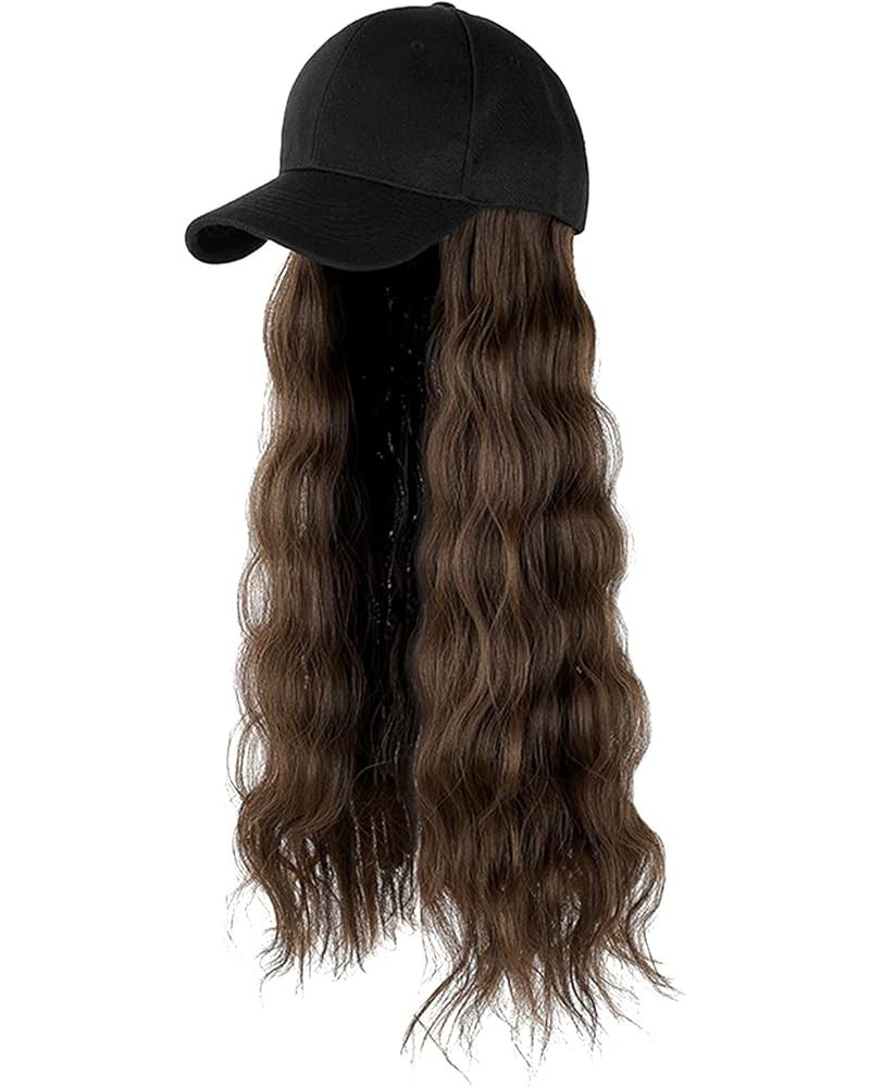 Women's Hair Scarf Long Hair Wig Hat Attached Adjustable Curly Baseball Wave Cap Hair Hairstyle Wig Fashion Headwear B $10.76...