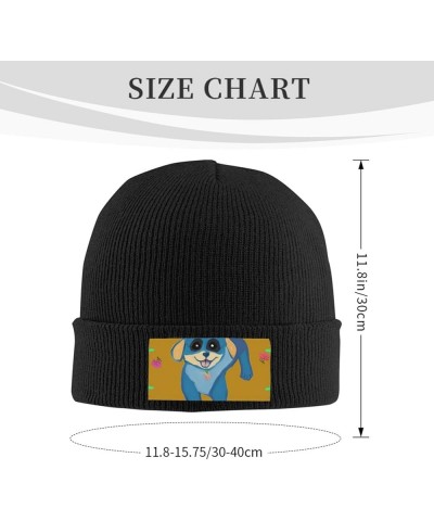 Happy Cartoon Dog Men Women Warm Knitted Woolen Hat for Winter Outdoor Activities Christmas Thanksgiving Gift Black Black $12...