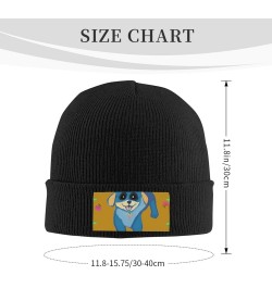 Happy Cartoon Dog Men Women Warm Knitted Woolen Hat for Winter Outdoor Activities Christmas Thanksgiving Gift Black Black $12...