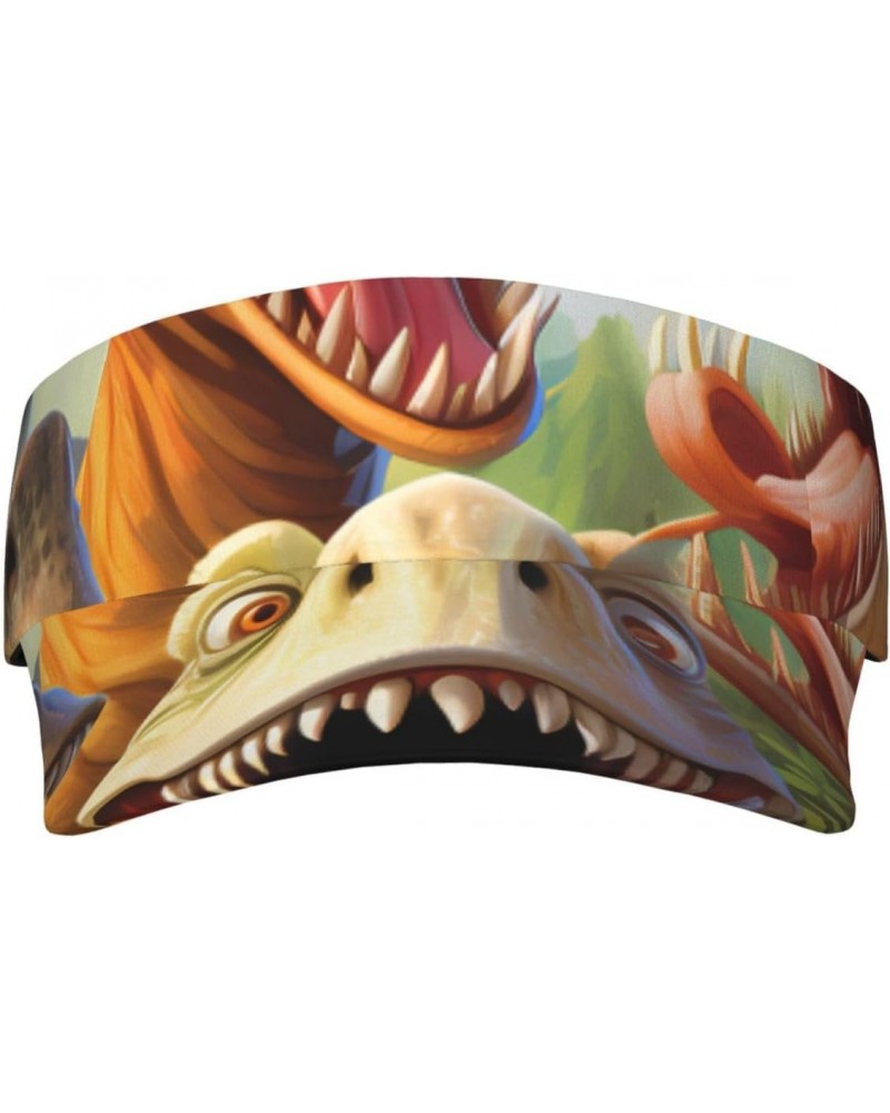 Dinosaurs Selfie Sun Visor Hats Adjustable Sunscreen Visor Cap Empty Top Baseball Cap Outdoor Beach Hat for Women Men $11.28 ...