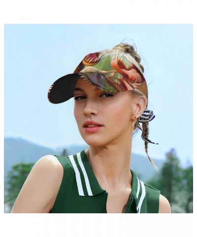 Dinosaurs Selfie Sun Visor Hats Adjustable Sunscreen Visor Cap Empty Top Baseball Cap Outdoor Beach Hat for Women Men $11.28 ...