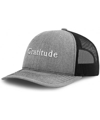 Trucker Hat Baseball Cap Gratitude Cotton Dad Hats for Men & Women Heather Gray Black $14.50 Baseball Caps