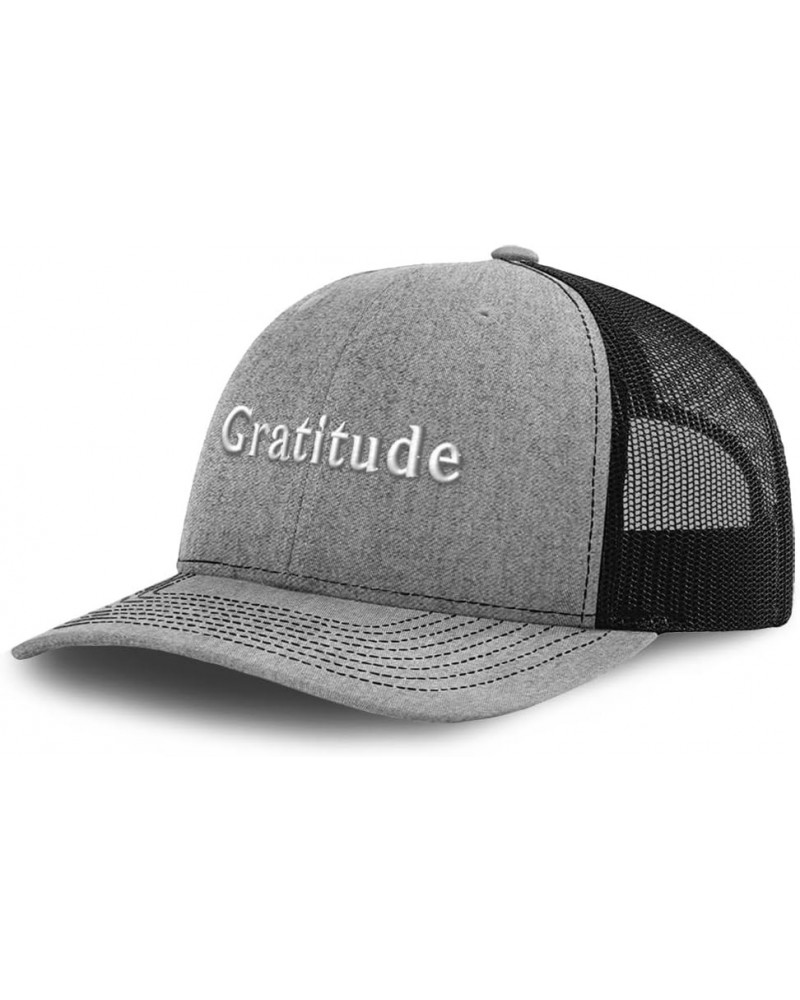 Trucker Hat Baseball Cap Gratitude Cotton Dad Hats for Men & Women Heather Gray Black $14.50 Baseball Caps