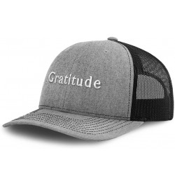 Trucker Hat Baseball Cap Gratitude Cotton Dad Hats for Men & Women Heather Gray Black $14.50 Baseball Caps