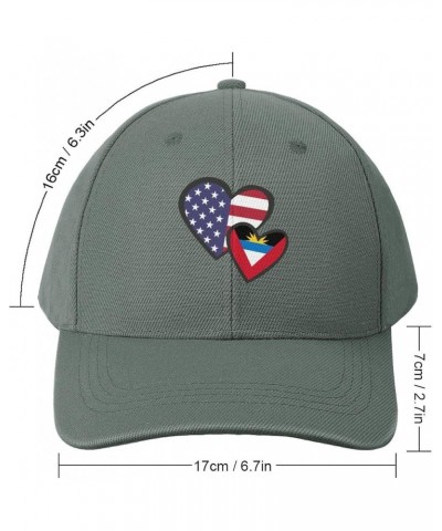 Interlocking Hearts USA Antigua and Barbuda Flag Baseball Hat Golf Dad Hat Adjustable Trucker Caps for Men and Women One Size...