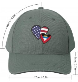 Interlocking Hearts USA Antigua and Barbuda Flag Baseball Hat Golf Dad Hat Adjustable Trucker Caps for Men and Women One Size...