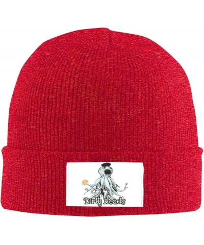 Dirty Band Heads Knit Hat Super Warm Knit Cap Fashion Plain Cuffed Cap Black Red $12.47 Skullies & Beanies