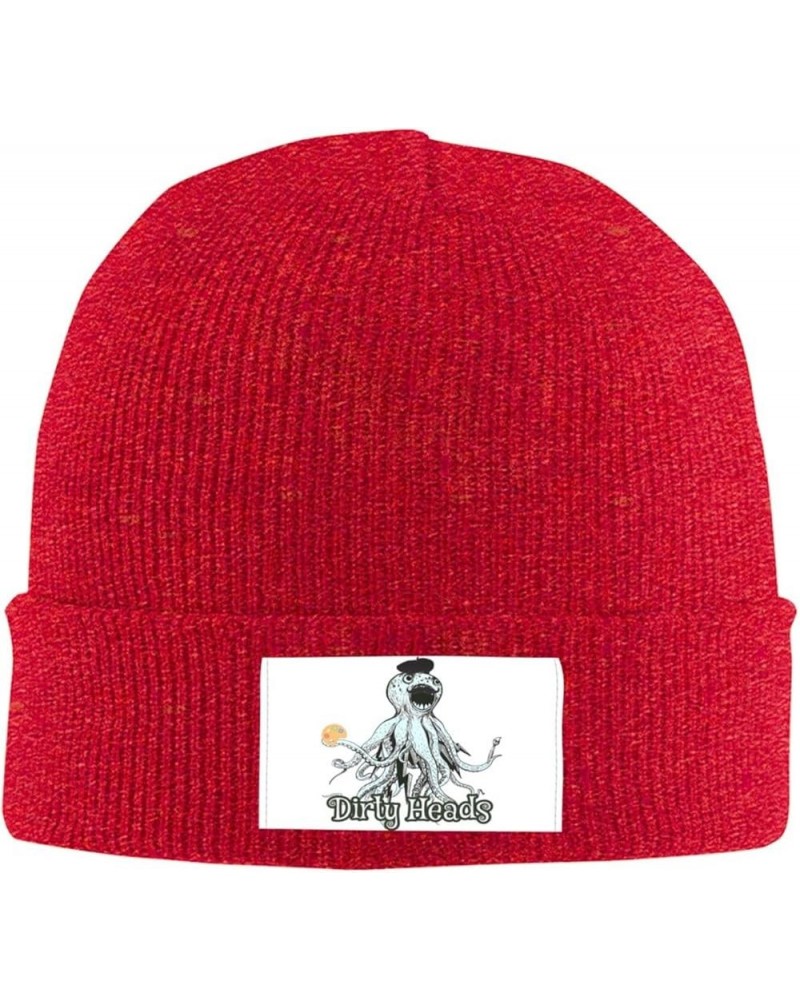 Dirty Band Heads Knit Hat Super Warm Knit Cap Fashion Plain Cuffed Cap Black Red $12.47 Skullies & Beanies