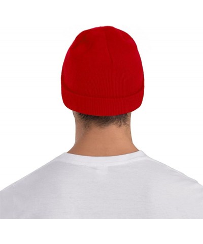 Dirty Band Heads Knit Hat Super Warm Knit Cap Fashion Plain Cuffed Cap Black Red $12.47 Skullies & Beanies