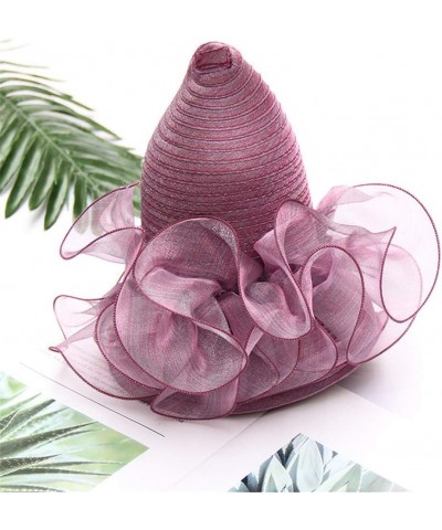 Lady Derby Church Cloche Hat Women Summer Wide Brim Beach Sun Hat Fascinator for Tea Party Wedding Dress Hat Yellow $7.55 Sun...