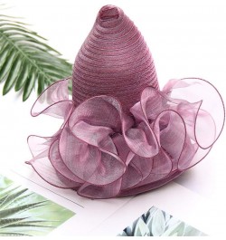 Lady Derby Church Cloche Hat Women Summer Wide Brim Beach Sun Hat Fascinator for Tea Party Wedding Dress Hat Yellow $7.55 Sun...