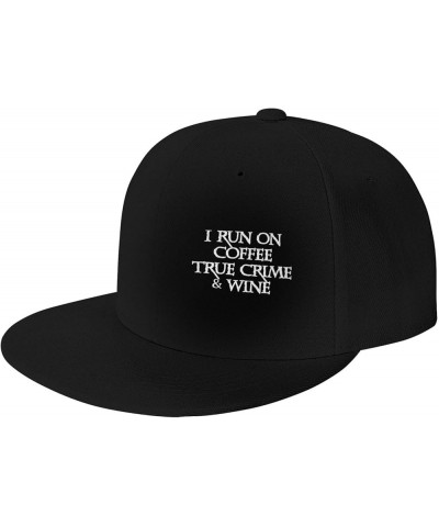 Women's and Men's Baseball Hats I Run On Coffee True Crime and Wine Classic Dad Hat Adjustable Casquette Cap,Black Black $9.3...