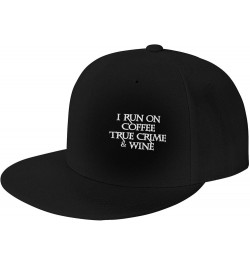 Women's and Men's Baseball Hats I Run On Coffee True Crime and Wine Classic Dad Hat Adjustable Casquette Cap,Black Black $9.3...