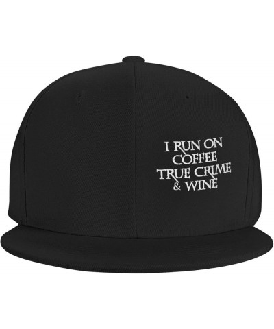 Women's and Men's Baseball Hats I Run On Coffee True Crime and Wine Classic Dad Hat Adjustable Casquette Cap,Black Black $9.3...