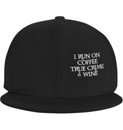 Women's and Men's Baseball Hats I Run On Coffee True Crime and Wine Classic Dad Hat Adjustable Casquette Cap,Black Black $9.3...