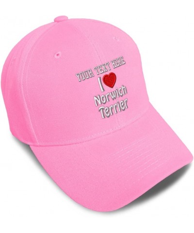 Custom Baseball Cap I (Love) Norwich Terrier Red Heart Pet Lovers Dog Acrylic Soft Pink Personalized Text Here $14.03 Basebal...