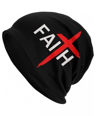 Jesus Christian Faith Cross Beanie Hat Winter Warm Stretch Skull Cap Soft Knitted Hats for Men Women Black_52 $9.45 Skullies ...