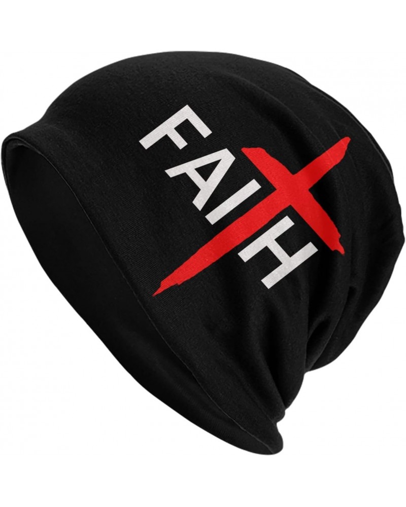 Jesus Christian Faith Cross Beanie Hat Winter Warm Stretch Skull Cap Soft Knitted Hats for Men Women Black_52 $9.45 Skullies ...