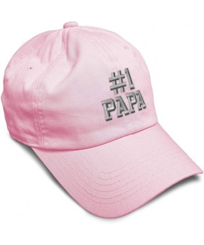 Custom Soft Baseball Cap Number 1 Papa Embroidery Dad Daddy Twill Cotton Dad Dad Hats for Men & Women Soft Pink Design Only $...