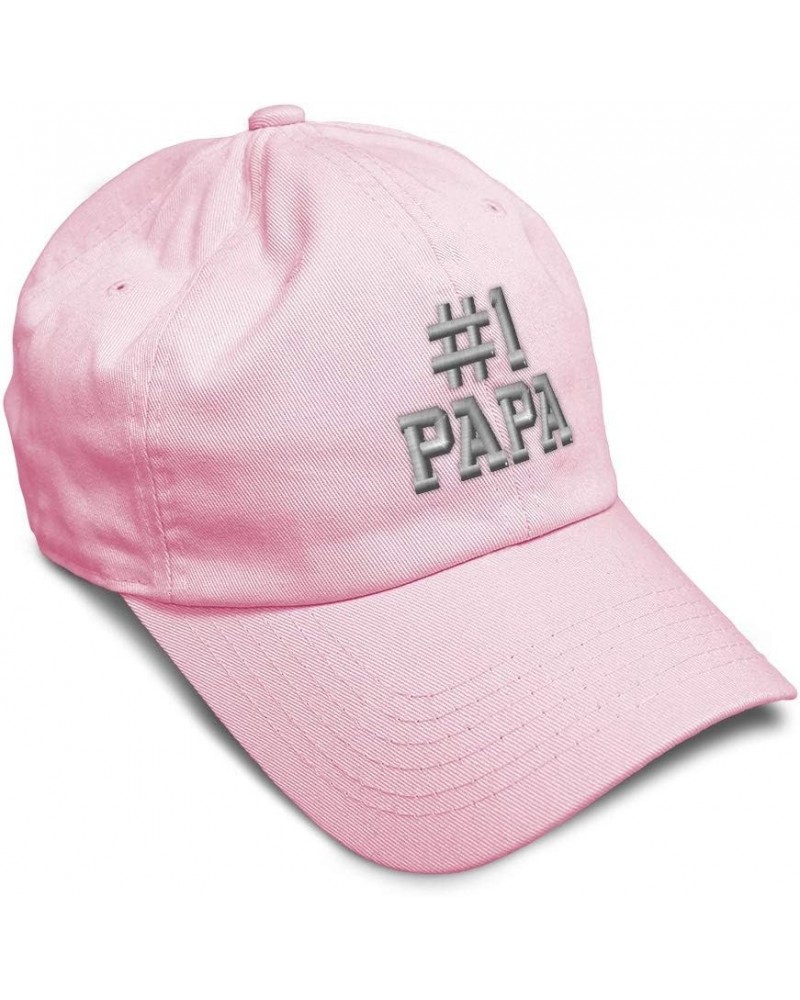 Custom Soft Baseball Cap Number 1 Papa Embroidery Dad Daddy Twill Cotton Dad Dad Hats for Men & Women Soft Pink Design Only $...