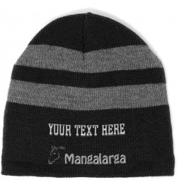 Custom Striped Beanie for Men & Women Mangalarga Acrylic Fleece Skull Cap Hats 1 Size Black Personalized Text Here $13.79 Sku...