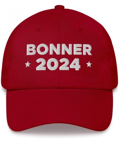 Riki Bonner Hat (Embroidered Dad Cap) 2024 Presidential Election Candidate Cranberry $15.64 Baseball Caps