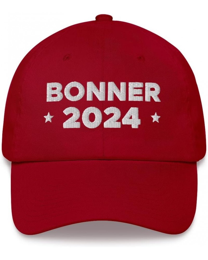 Riki Bonner Hat (Embroidered Dad Cap) 2024 Presidential Election Candidate Cranberry $15.64 Baseball Caps