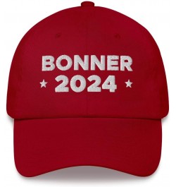 Riki Bonner Hat (Embroidered Dad Cap) 2024 Presidential Election Candidate Cranberry $15.64 Baseball Caps