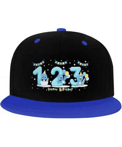 Cute Three Little Dinosaurs Snapback Hat for Men Women Baseball Cap Trucker Flat Bill Hats Dad Caps Blue $11.39 Baseball Caps