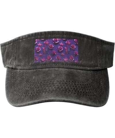 Green Golf Course Print Stylish Denim Open-Top Sun Hat for Everyday Wear and Sports Glitter Sequin Rose $10.25 Sun Hats