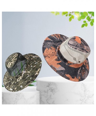 Double-Sided Camouflage Fishing Hats for Men and Women Sun Visor Cap with String Round Brim Dacron L2-a $8.99 Sun Hats