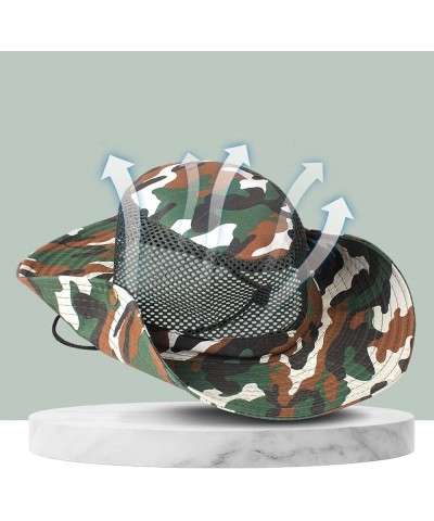 Double-Sided Camouflage Fishing Hats for Men and Women Sun Visor Cap with String Round Brim Dacron L2-a $8.99 Sun Hats