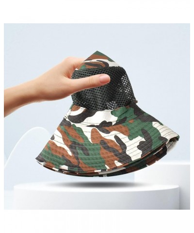 Double-Sided Camouflage Fishing Hats for Men and Women Sun Visor Cap with String Round Brim Dacron L2-a $8.99 Sun Hats