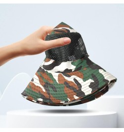 Double-Sided Camouflage Fishing Hats for Men and Women Sun Visor Cap with String Round Brim Dacron L2-a $8.99 Sun Hats