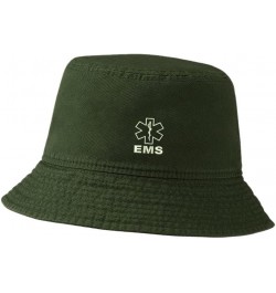 Women Bucket Hats for Men EMS - Emergency Medical Services Embroidered Unisex Bucket Hat Outdoor Fishing Hat Green $11.63 Buc...