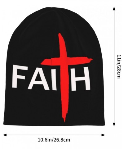 Jesus Christian Faith Cross Beanie Hat Winter Warm Stretch Skull Cap Soft Knitted Hats for Men Women Black_52 $9.45 Skullies ...