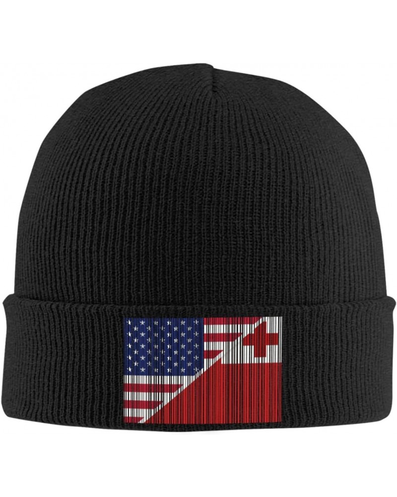 American Tonga Flag Crafted Comfort Premium Yarn Beanies for All Seasons Black $12.84 Skullies & Beanies