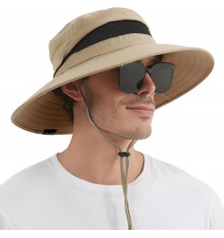 Men's Sun Hat, Rain Waterproof UV Protection Wide Brim Bucket Hat for Beach Travel Golf Safari Garden Fishing Hiking Camel (N...