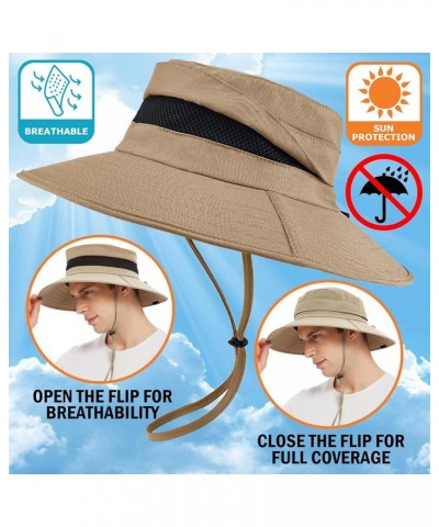 Men's Sun Hat, Rain Waterproof UV Protection Wide Brim Bucket Hat for Beach Travel Golf Safari Garden Fishing Hiking Camel (N...