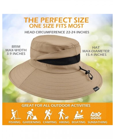 Men's Sun Hat, Rain Waterproof UV Protection Wide Brim Bucket Hat for Beach Travel Golf Safari Garden Fishing Hiking Camel (N...