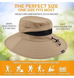 Men's Sun Hat, Rain Waterproof UV Protection Wide Brim Bucket Hat for Beach Travel Golf Safari Garden Fishing Hiking Camel (N...