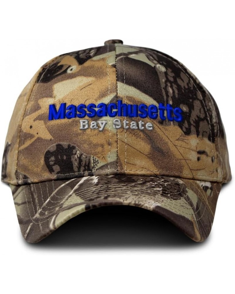 Camo Baseball Cap Massachusetts Bay State Cotton Hunting Dad Hats for Men & Women Forest Tree Khaki $16.19 Baseball Caps