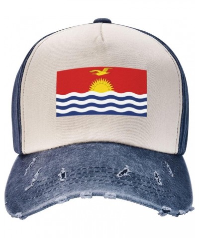 Kiribati Flag Upgrade Your Style with Funny Adjustable Cotton Baseball Caps for Men and Women Navy Blue $18.46 Baseball Caps