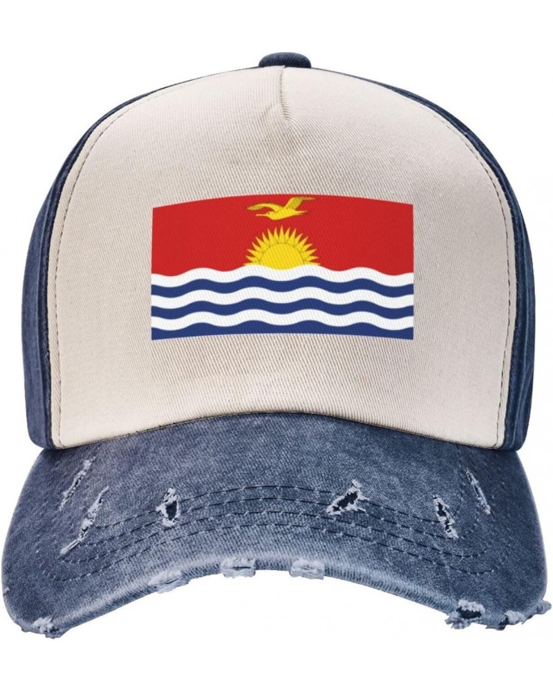 Kiribati Flag Upgrade Your Style with Funny Adjustable Cotton Baseball Caps for Men and Women Navy Blue $18.46 Baseball Caps