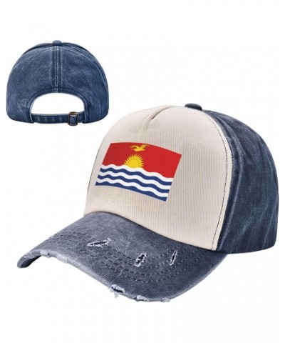 Kiribati Flag Upgrade Your Style with Funny Adjustable Cotton Baseball Caps for Men and Women Navy Blue $18.46 Baseball Caps