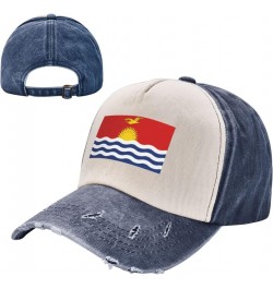 Kiribati Flag Upgrade Your Style with Funny Adjustable Cotton Baseball Caps for Men and Women Navy Blue $18.46 Baseball Caps