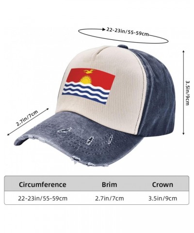 Kiribati Flag Upgrade Your Style with Funny Adjustable Cotton Baseball Caps for Men and Women Navy Blue $18.46 Baseball Caps